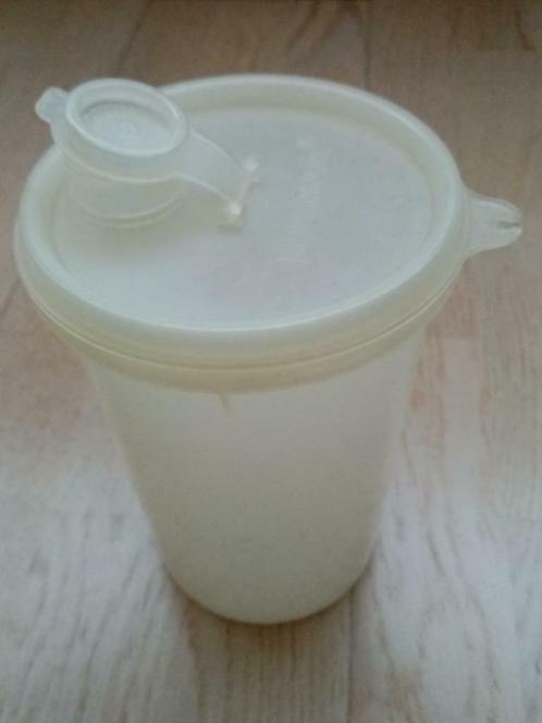 Vintage/rétro Tupperware bewaarpot/doos - laag, Huis en Inrichting, Keuken | Tupperware, Gebruikt, Bak of Kom, Wit, Ophalen of Verzenden