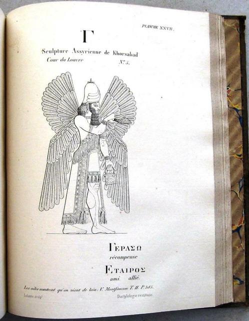 Dactylologie et Langage Primitif 1850 Barrois - 61 platen, Antiquités & Art, Antiquités | Livres & Manuscrits, Enlèvement ou Envoi