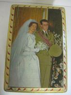 Boîte en fer blanc avec une photo du mariage K. Boudewijn., Autres types, Utilisé, Enlèvement ou Envoi