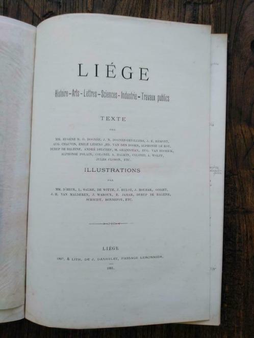 1881 - Liège - Histoire  Arts  Lettres  Sciences  - gravures, Antiek en Kunst, Antiek | Boeken en Manuscripten, Ophalen of Verzenden
