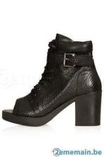 Bottines en cuir noir TOPSHOP Adoki neuves 42, Verzenden, Nieuw, Zwart, Lage of Enkellaarzen