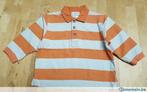 T-shirt manches courtes rayé orange/blanc taille 74, Overhemdje of Bloesje, Gebruikt, Jongetje of Meisje
