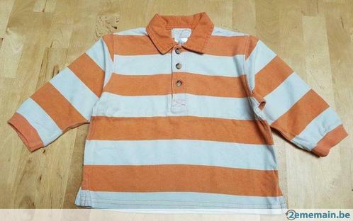 T-shirt manches courtes rayé orange/blanc taille 74, Enfants & Bébés, Vêtements de bébé | Taille 74, Utilisé, Garçon ou Fille