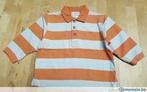 T-shirt manches courtes rayé orange/blanc taille 74, Gebruikt, Jongetje of Meisje, Overhemdje of Bloesje