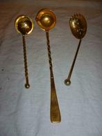 3 cuillères anciennes dorées cuillères décoratives vaisselle, Utilisé, Enlèvement ou Envoi