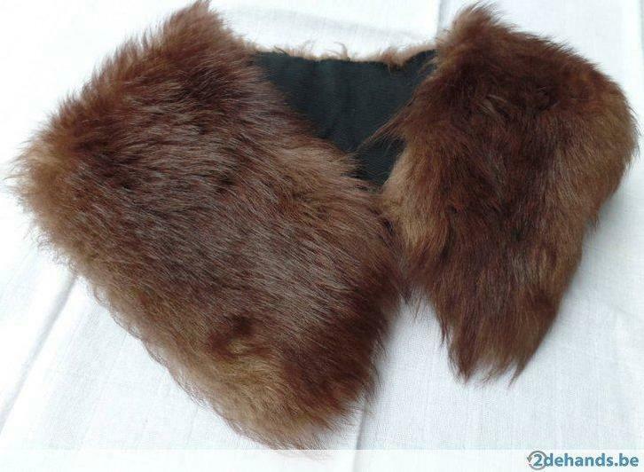 Pelskraag bruin, Handtassen en Accessoires, Overige Accessoires, Gebruikt, Ophalen
