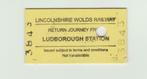 Billet de train Lincolnshire Wolds Railway Royaume-Uni, Envoi, Utilisé, Train, Autres types