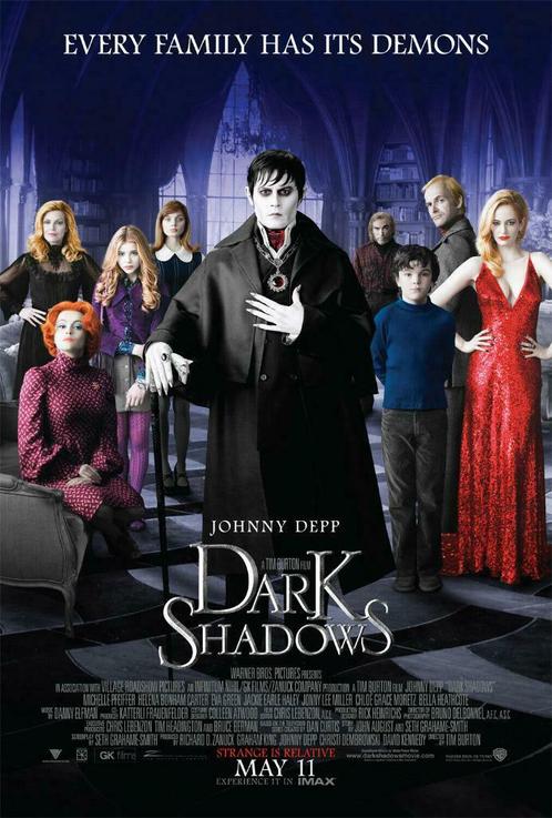 Affiche Dark Shadows - Tim Burton, Verzamelen, Posters, Zo goed als nieuw, Film en Tv, Deurposter of groter, Rechthoekig Staand