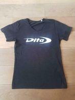 Zwarte t-shirt met V-hals Dita maat S, Noir, Porté, Taille 46 (S) ou plus petite, Enlèvement ou Envoi