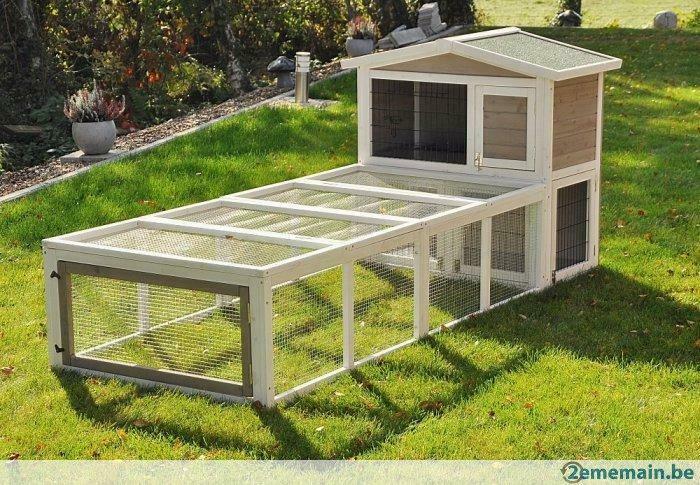 Clapier anti renard + grand enclos bois gris clapier lapin, Animaux & Accessoires, Rongeurs & Lapins | Accessoires, Neuf, Envoi