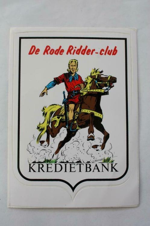 Vintage Sticker - De Rode Ridder - Club - Kredietbank, Verzamelen, Stickers, Zo goed als nieuw, Strip of Tekenfilm, Ophalen of Verzenden