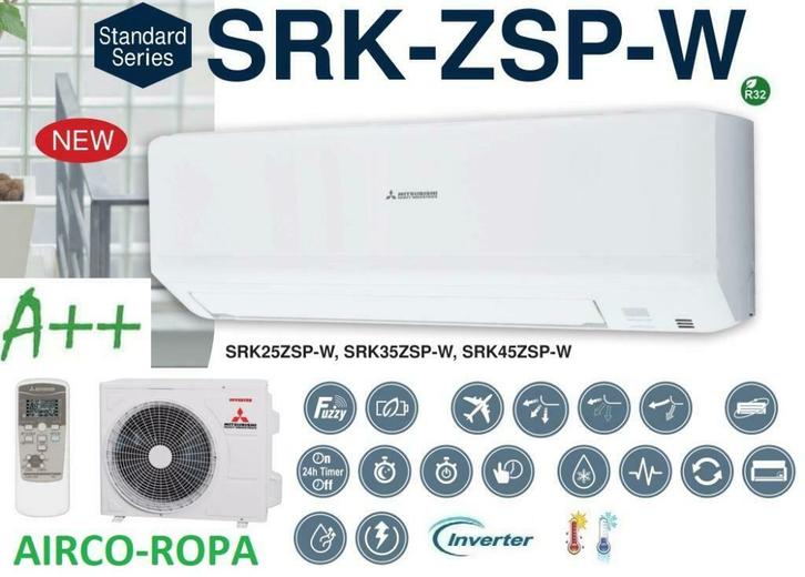 Mitsubishi Heavy Inverter warmtepompen  R32 A++ 2,5kw - 4,5k, Elektronische apparatuur, Airco's, Nieuw, Wandairco, 100 m³ of groter