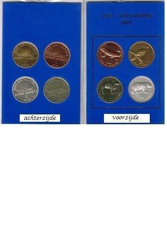 volledige reeks unieke zoo-munten - zoo antwerpen, Postzegels en Munten, Munten | Europa | Euromunten, Setje, België, Zilver, Ophalen of Verzenden