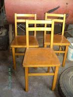 café stoelen en woonkamer stoelen, Drie, Gebruikt, Antiek, vintage, Bruin