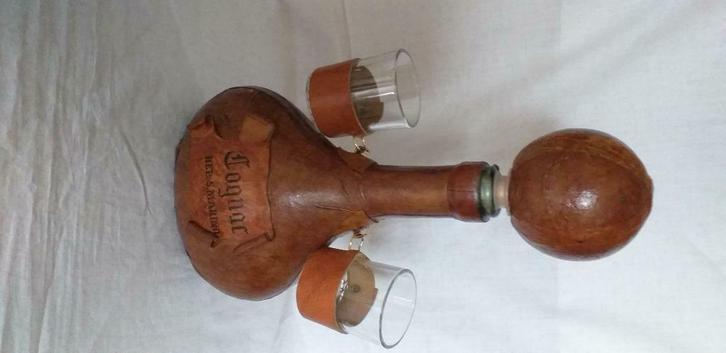 Carafe à cognac et 2 verres, Antiquités & Art, Antiquités | Accessoires de maison, Enlèvement ou Envoi