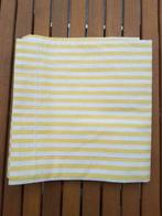 taie d'oreiller jaune lignée blanc 62 x 62 cm 100 % coton, Maison & Meubles, Enlèvement ou Envoi, Neuf, Blanc, Oreiller