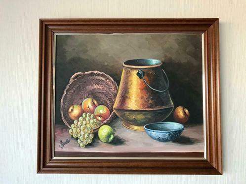 Peinture à l'huile corbeille de fruits signée Agullo, Antiquités & Art, Art | Peinture | Moderne, Enlèvement