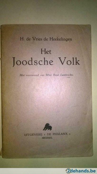 Het Joodsche volk - H. de Vries de Heekelingen - 1942, Antiek en Kunst, Antiek | Boeken en Manuscripten, Ophalen of Verzenden