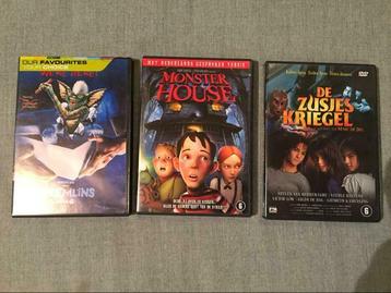 3 DVD’s Gremlins + Monster House + De zusjes Kriegel 