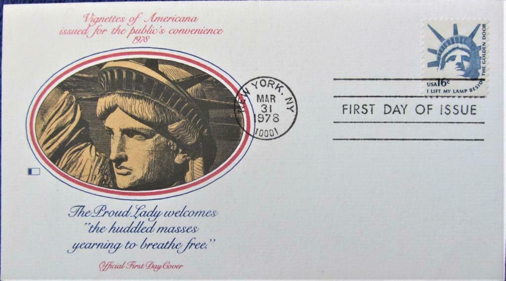 FDC - U.S.A.- KUNST- HET VRIJHEIDSBEELD, Ophalen of Verzenden, Gestempeld, Overige thema's