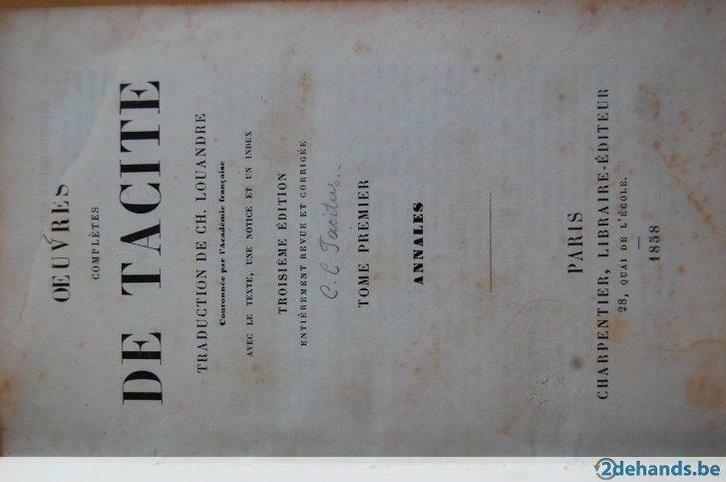 Oeuvres complètes de Tacite-Tome premier-Annales-3e éd.-1858, Antiek en Kunst, Antiek | Boeken en Manuscripten