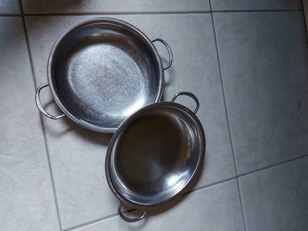 inox schaal, Overige materialen, Gebruikt, Schaal, Rond