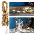 Dik jute touw met wit licht 20 leds verlichting 150 cm, Nieuw, Overige typen, Ophalen of Verzenden