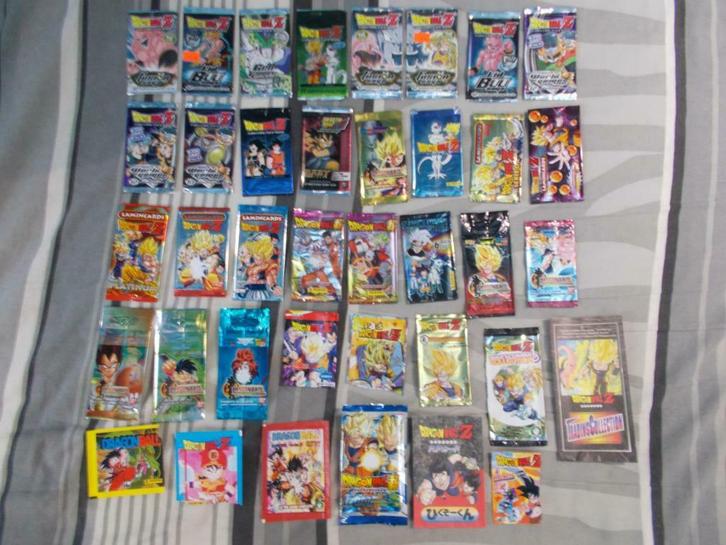 Lot de 38 boosters vide dragon ball z dbz super gt cartes, Collections, Collections Autre, Utilisé, Enlèvement ou Envoi