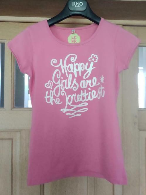 roze t-shirt met opschrift merk LC-KR maat 146-152, Kinderen en Baby's, Kinderkleding | Maat 146, Zo goed als nieuw, Meisje, Shirt of Longsleeve