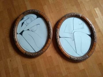 antieke kaders met unieke pentekening beschikbaar voor biedingen