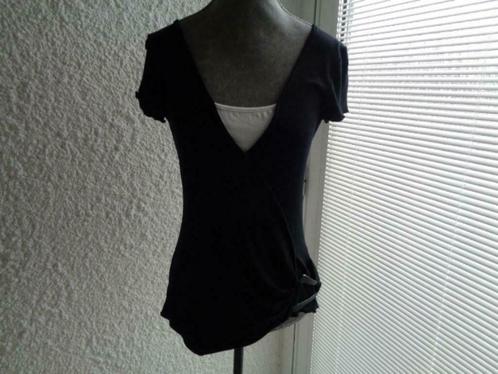 Top noir / blanc.Marque: "Gemo". Taille S, Kleding | Dames, T-shirts, Gedragen, Wit, Ophalen of Verzenden