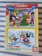 2 PUZZLES DISNEY - MICKEY MOUSE, Ophalen of Verzenden, 10 tot 50 stukjes, Gebruikt, 4 tot 6 jaar