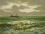 Boot in volle zee door Gilbert Van Belleghem, Antiek en Kunst, Kunst | Schilderijen | Klassiek, Verzenden