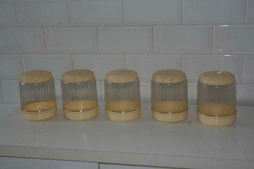 vintage ronde voorraaddozen (5 stuks), Huis en Inrichting, Keuken | Keukenbenodigdheden, Gebruikt, Ophalen of Verzenden