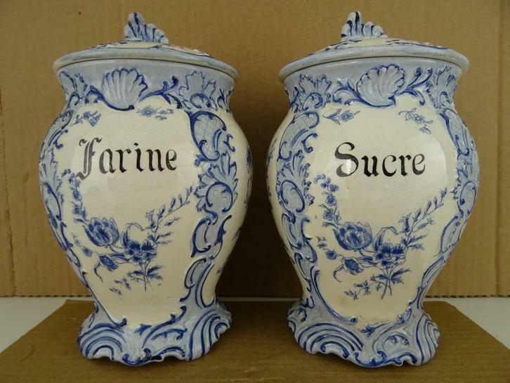 Antieke voorraadpotten antieke voorraadpot Farine Sucre 1900, Antiek en Kunst, Antiek | Keukengerei, Ophalen of Verzenden
