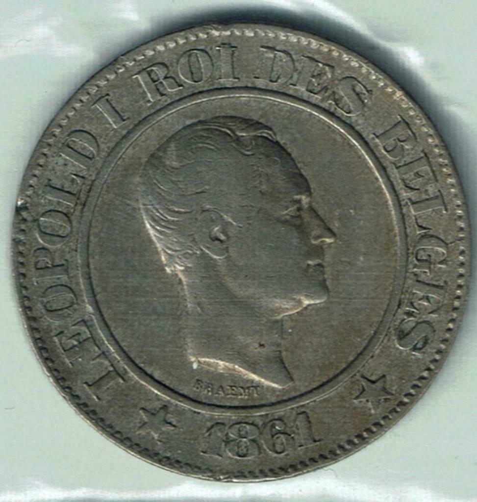 20 centimes 1861 Leopold I, Envoi, Autre, Monnaie en vrac