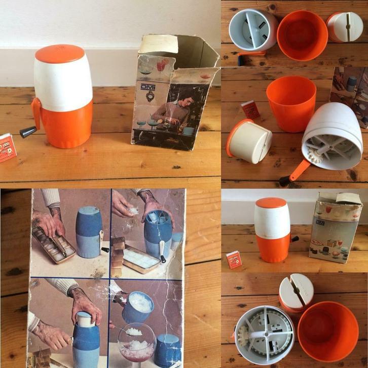 Oranje ice ijs crusher vergruizer in doos vintage jaren 70, Elektronische apparatuur, Keukenmixers, Gebruikt, 3 snelheden of meer