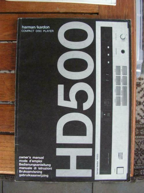 Originele handleiding Harman/Kardon CD Player HD500, Audio, Tv en Foto, Cassettedecks, Ophalen of Verzenden