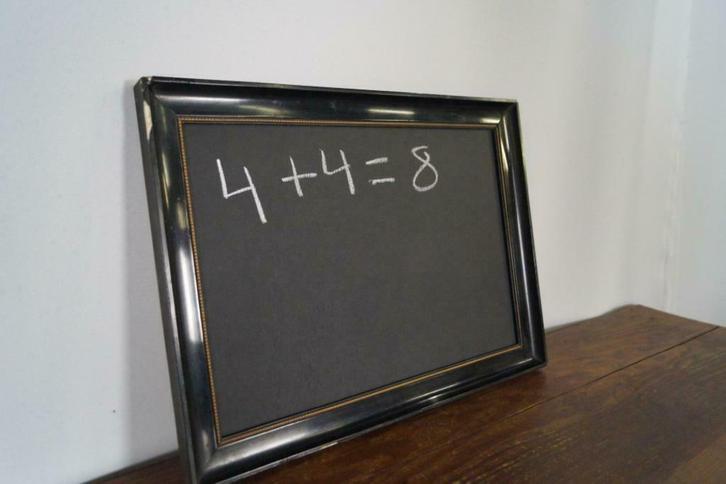 zwart antieke krijtbord met gelakte kader 41 x 30, Antiek en Kunst, Curiosa en Brocante, Ophalen of Verzenden