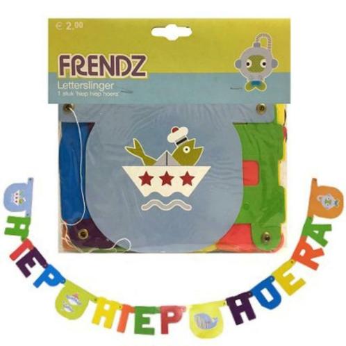 Letterslinger verjaardag Hiep Hiep Hoera Frendz, Hobby en Vrije tijd, Feestartikelen, Nieuw, Versiering, Ophalen of Verzenden