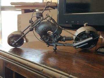 Moto - figurine chopper, fabriquée à partir de pièces, 25 cm