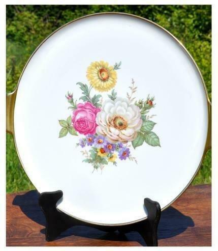 plat a tarte porcelaine bouquet de fleur, Enlèvement ou Envoi