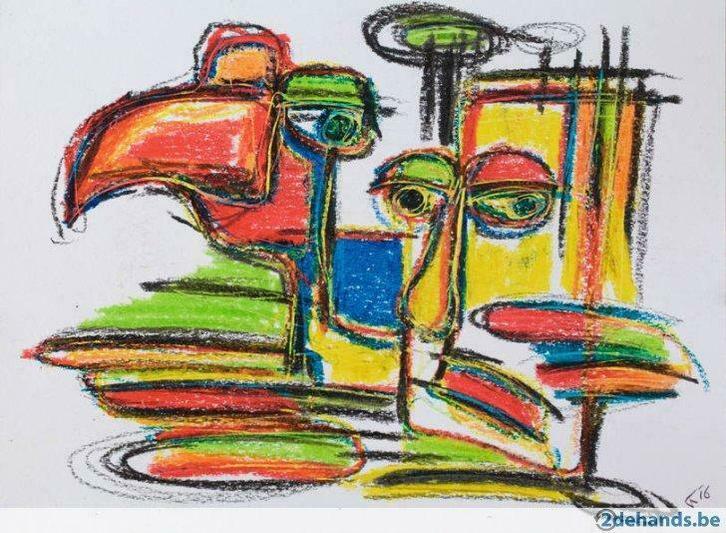 Georges de Groot, oliepastel III, Antiek en Kunst, Kunst | Schilderijen | Modern