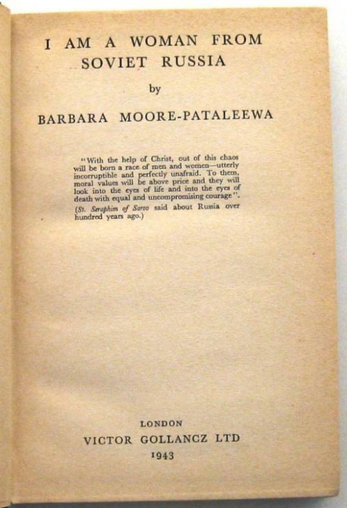 I Am a Woman From Russia 1943 Moore-Pataleewa - Rusland USSR, Antiek en Kunst, Antiek | Boeken en Manuscripten, Ophalen of Verzenden