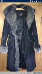 Manteau long véritable fourrure.veste noire, Comme neuf, Taille 38/40 (M), Enlèvement