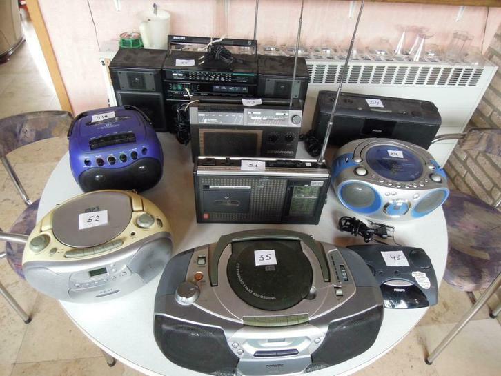 radio cassettespeler CD-speler Philips clockradio aantal 5, Audio, Tv en Foto, Radio's, Gebruikt, Radio, Met cd-speler, Ophalen