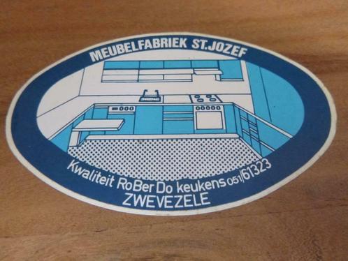 oude sticker zwevezele meubelfabriek st jozef, Verzamelen, Overige Verzamelen, Nieuw, Verzenden