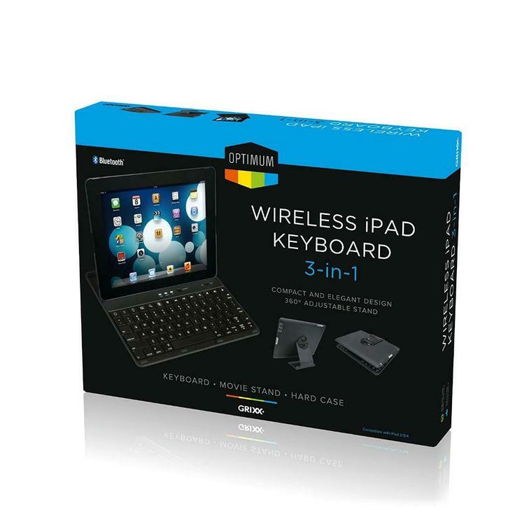 TOETSENBORD ONDERSTEUNING VOOR IPAD, Computers en Software, Toetsenborden, Nieuw, Azerty, Draadloos, Opvouwbaar, Toetsenbord en muis-set