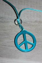 Long collier Peace and love turquoise, Enlèvement ou Envoi, Utilisé