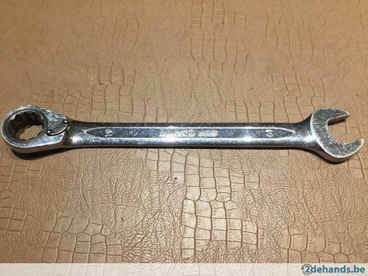 Ratelsleutel - steeksleutel. BAHCO - maat 19 mm., Doe-het-zelf en Bouw, Gereedschap | Overige machines, Gebruikt